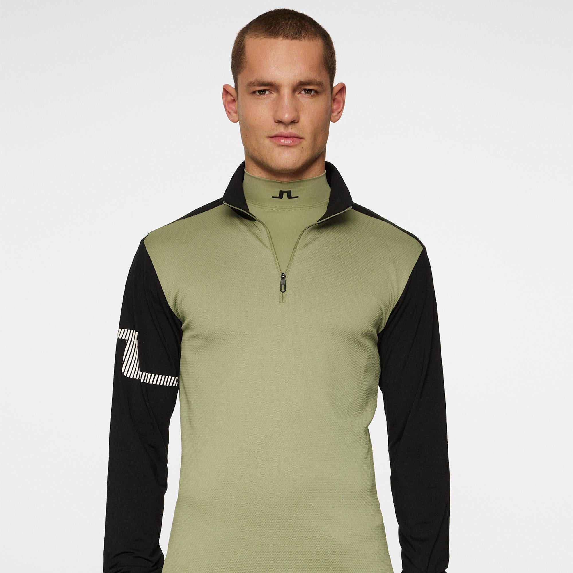 J Lindeberg Heath Strike Mens Golf Mid Layer Oil Green